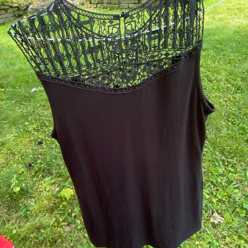 Arianne Black Lace Detail Tank Top